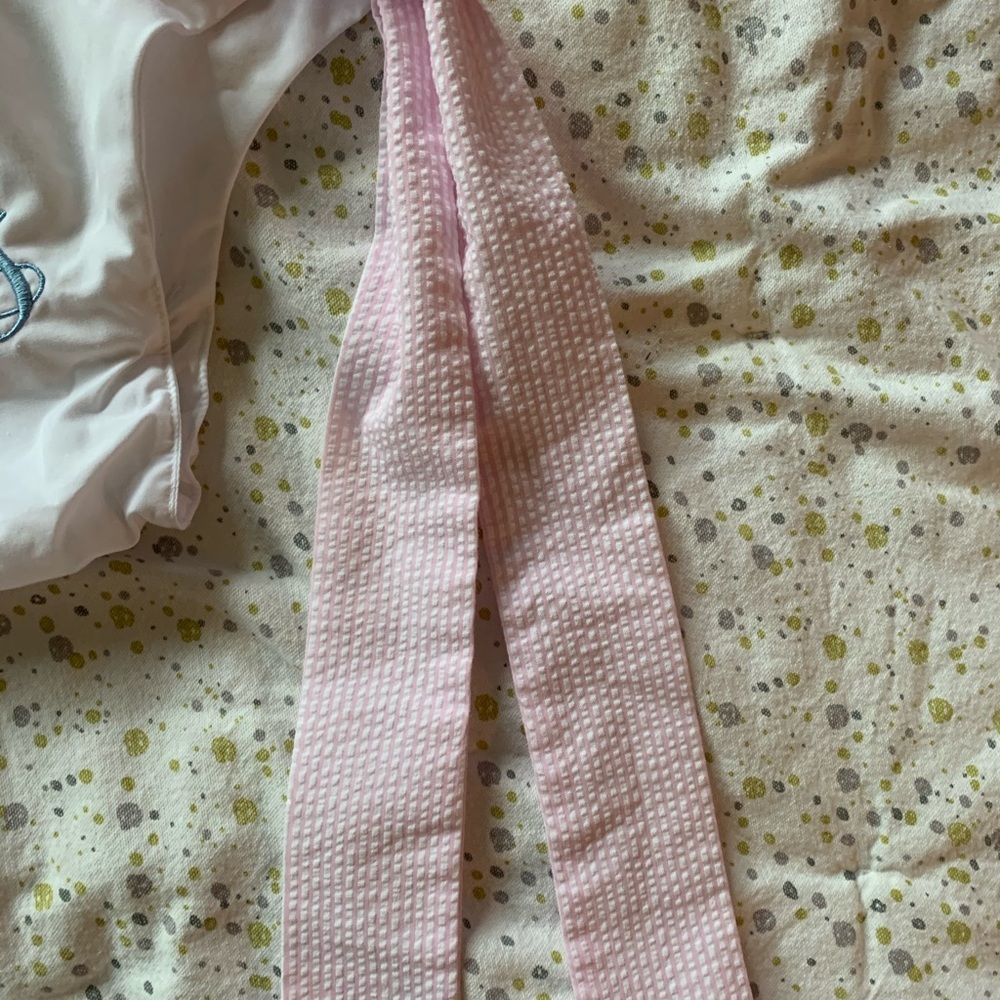 TBBC seersucker pink tied mono diaper cover - Picture 4 of 6